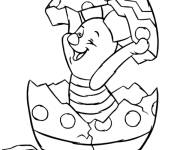 Coloriage Piglets sort d'un oeuf de P&acirc;ques