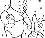 Coloriage Porcinet et Winnie gratuit