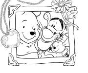 Coloriage Portrait de Winnie ourson avec ses amis
