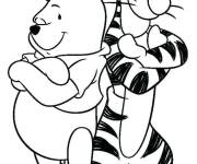 Coloriage Tigrou et Winnie en selfie