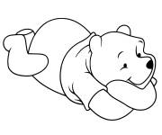 Coloriage Winnie allong&eacute;e
