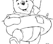 Coloriage et dessins gratuit Winnie avec une bou&eacute;e à imprimer