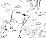Coloriage Winnie essaie de sauver Porcinet