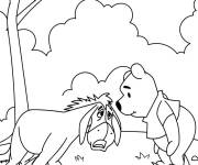Coloriage Winnie et Bourriquet se baladent dans la foret