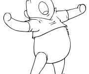 Coloriage Winnie l'ourson b&acirc;ille