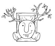 Coloriage Winnie l'ourson coinc&eacute; dans la maison de Rabbit