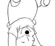 Coloriage Winnie l'ourson debout sur la t&ecirc;te