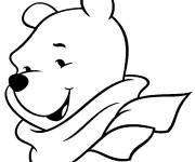 Coloriage et dessins gratuit Winnie l'ourson portant une &eacute;charpe à imprimer