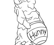 Coloriage Winnie l'ourson recouvert de miel