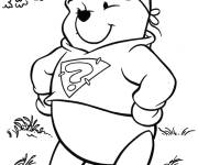 Coloriage Winnie ourson comme superman