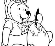 Coloriage Winnie ourson d&eacute;core l'&oelig;uf de P&acirc;ques