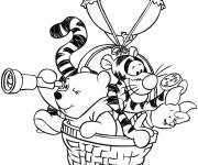 Coloriage Winnie Ourson et ses amis en montgolfi&egrave;re