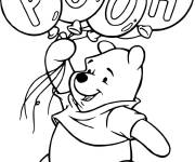 Coloriage Winnie ourson f&ecirc;te l'anniversaire