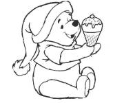 Coloriage Winnie ourson mange un cornet de glace