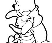 Coloriage Winnie Pooh et Porcinet de bande anim&eacute;e
