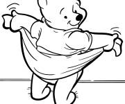 Coloriage Winnie s&egrave;che avec une serviette