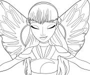 Coloriage et dessins gratuit Belle f&eacute;e Stella ferme les yeux à imprimer