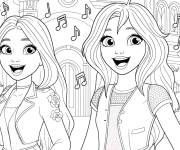 Coloriage Bloom et Flora en chantant