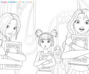 Coloriage Flora, Bloom et Damien