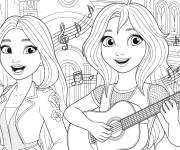Coloriage Les Winx Flora et Bloom en duo
