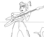 Coloriage et dessins gratuit Musa en jouant de la guitare à imprimer