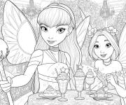 Coloriage Stella et Flora en restaurent