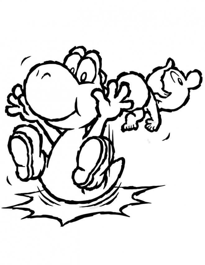 Coloriage Yoshi Et Bébé Dessin En Couleur