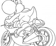 Coloriage Yoshi et moto