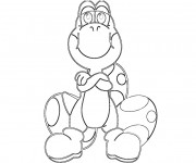 Coloriage Yoshi et ses oeufs