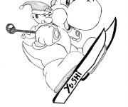 Coloriage Yoshi fait du ski image