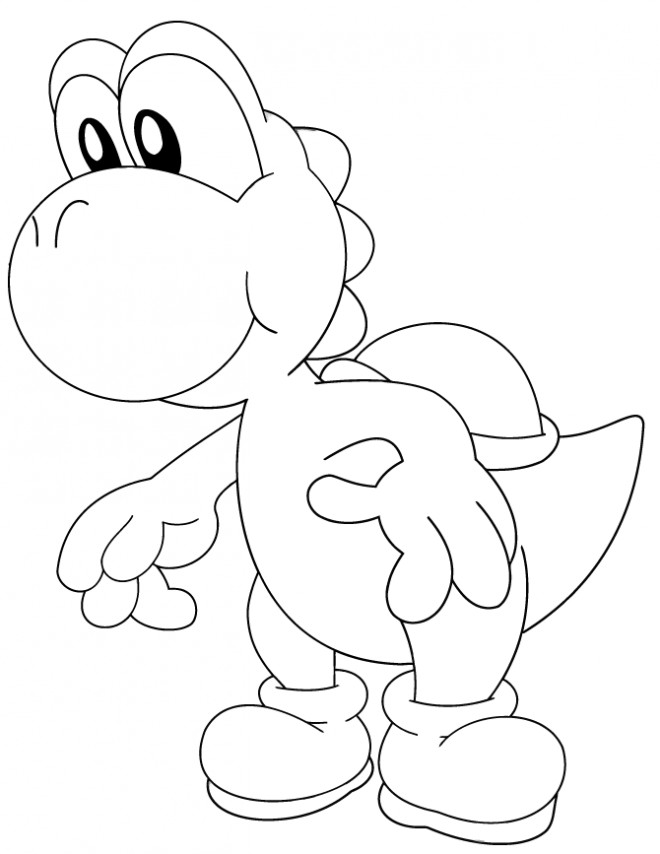 Coloriage Yoshi maternelle dessin gratuit à imprimer