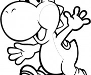 Coloriage Yoshi te salue