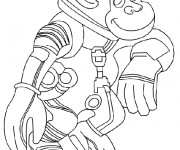 Coloriage Un singe astronaut