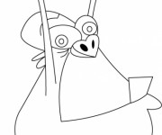 Coloriage Zinzin Gorgious l&egrave;ve ses mains en haut