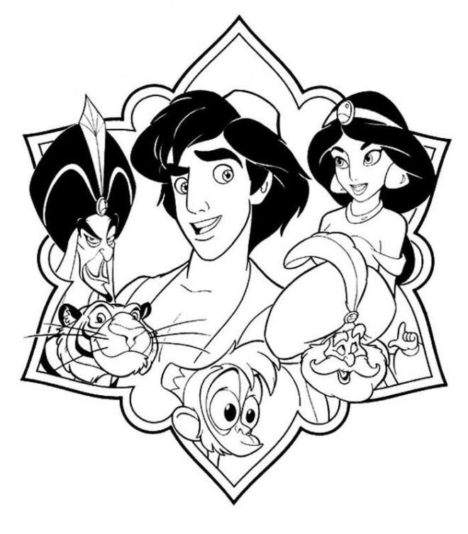 Coloriage et dessins gratuits Aladdin dessin animé à imprimer
