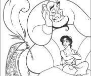 Coloriage et dessins gratuit Aladdin et le génie à imprimer