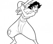 Coloriage Aladdin et son &eacute;p&eacute;e