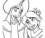 Coloriage Prince Aladdin et princesse Jasmine
