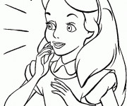 Coloriage Alice au pays des merveilles étonné