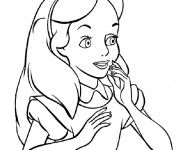 Coloriage et dessins gratuit Alice est surprise à imprimer