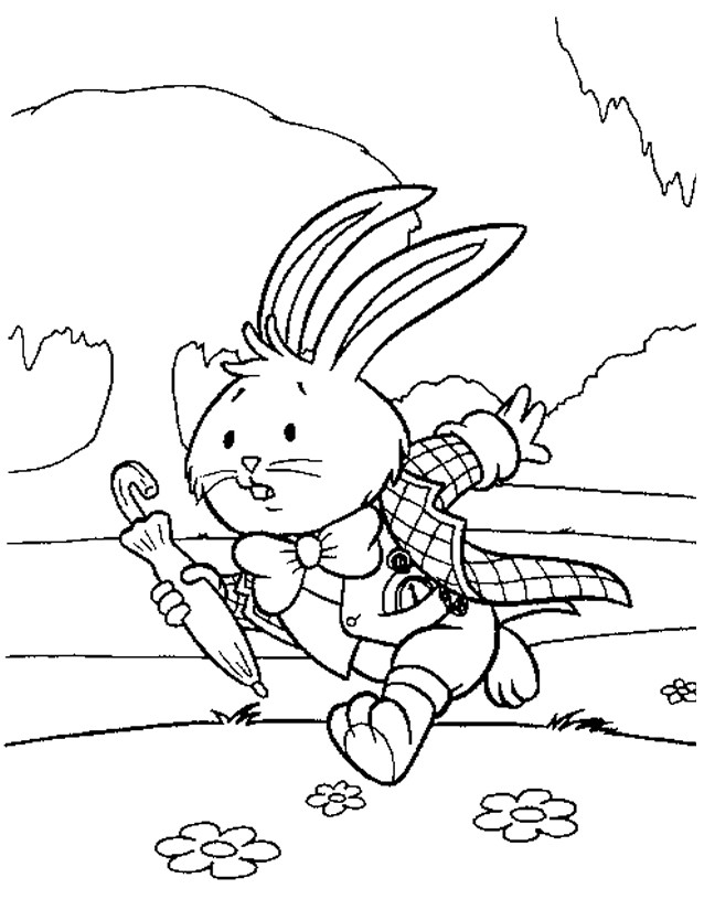 Coloriage et dessins gratuits Le lapin blanc: Alice au pays des merveilles à imprimer