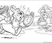 Coloriage Le lapin blanc d'alice au pays des merveilles