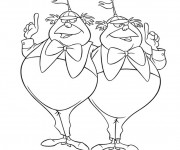 Coloriage Tweddle Dee et Tweddle Dum d'Alice