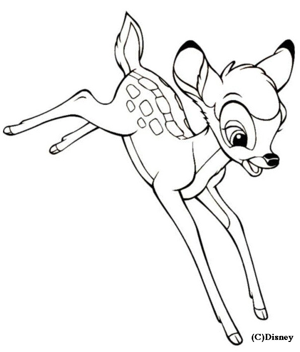 Coloriage et dessins gratuits Bambi fait un saut à imprimer