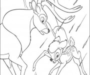 Coloriage Bambi risque de tomber