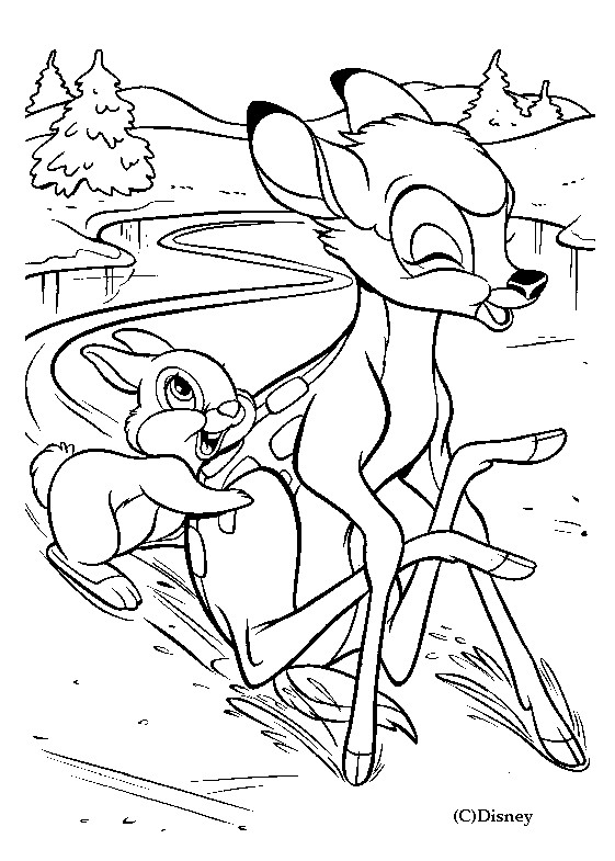 Coloriage et dessins gratuits Les aventures de Bambi et Panpan à imprimer