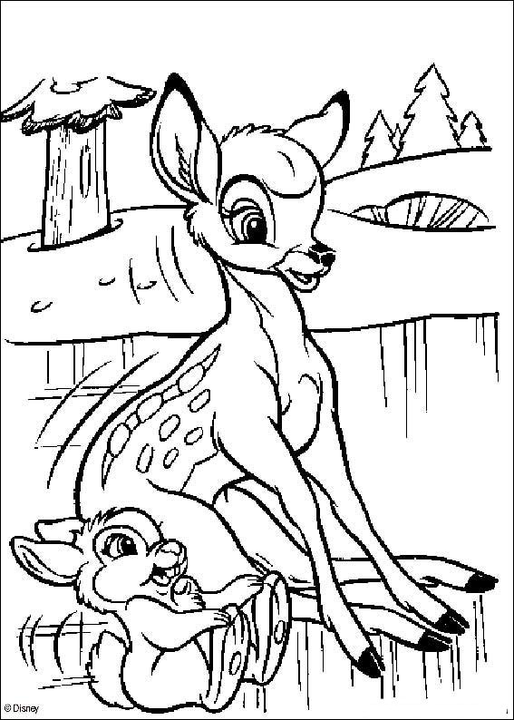 Coloriage et dessins gratuits Les bêtises de Bambi et Panpan à imprimer