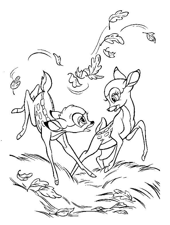 Coloriage Bambi gratuit à imprimer liste 40 à 60