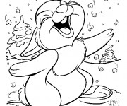 Coloriage Panpan  aime la neige