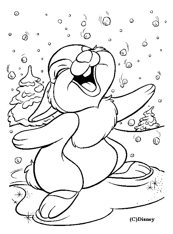 Coloriage et dessins gratuits Panpan  aime la neige à imprimer